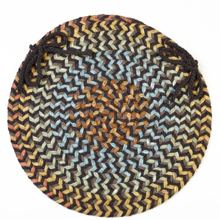 Rhody Cypress Brown Velvet CY37 15 in. X 15 in. Chair Pad Set-of-4 Rug