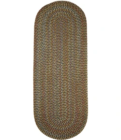Rhody Cypress Brown Velvet CY37 2 ft. X 8 ft. Oval Runner Braided Rug