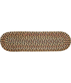 Rhody Cypress Brown Velvet CY37 8 in. X 28 in. Stair Tread Braided Rug