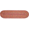 Rhody Cypress Brilliant Red CY47 8 in. X 28 in. Stair Tread Braided Rug
