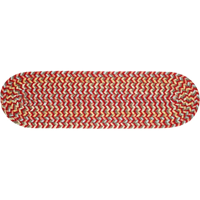 Rhody Cypress Brilliant Red CY47 8 in. X 28 in. Stair Tread Rug