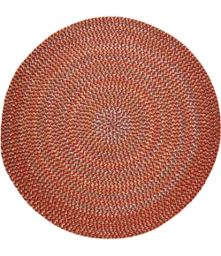 Rhody Cypress Brilliant Red CY47 6 ft. X 6 ft. Round Braided Rug