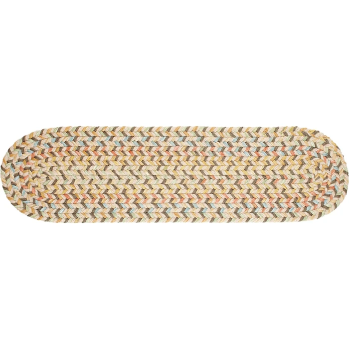 Rhody Cypress Earth Beige CY57 8 in. X 28 in. Stair Tread Set-of-13 Rug