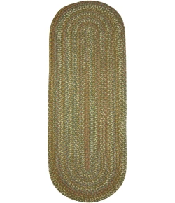 Rhody Cypress Olive CY67 2 ft. X 6 ft. Oval Runner Braided Rug