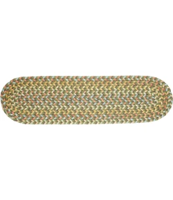 Rhody Cypress Olive CY67 8 in. X 28 in. Stair Tread Braided Rug
