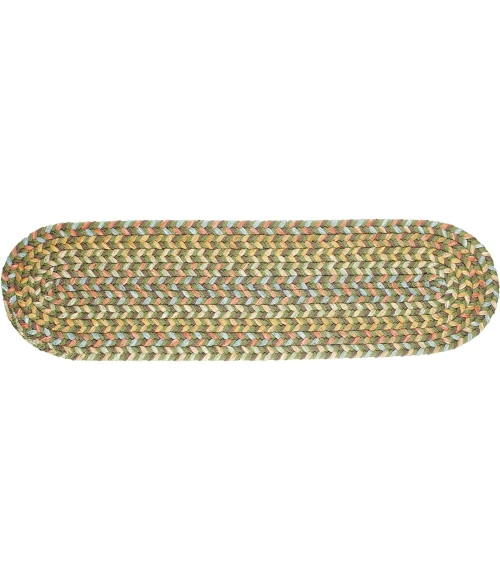 Rhody Cypress Olive CY67 8 in. X 28 in. Stair Tread Rug