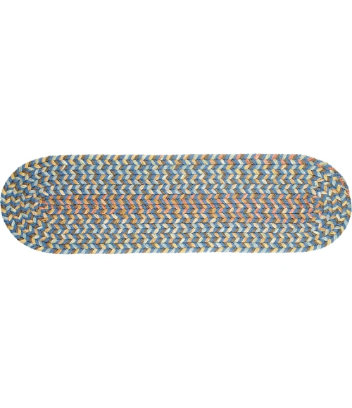 Rhody Cypress Marina Blue CY97 8 in. X 28 in. Stair Tread Set-of-13 Rug