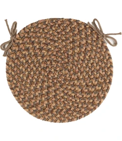 Rhody Camden Shades of Brown CD36 15 in. X 15 in. Chair Pad Set-of-4 Braided Rug