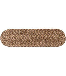 Rhody Camden Shades of Brown CD36 8 in. X 28 in. Stair Tread Set-of-13 Braided Rug