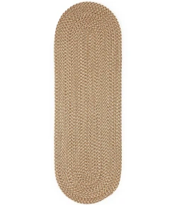 Rhody Camden Natural CD56 2 ft. X 10 ft. Oval Runner Braided Rug
