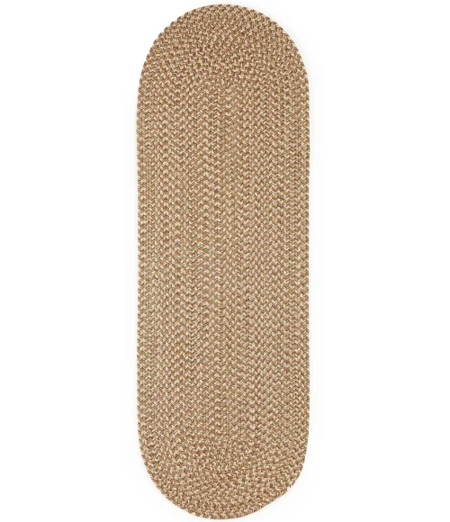 Rhody Camden Natural CD56 2 ft. X 10 ft. Oval Runner Rug