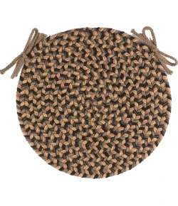 Rhody Camden Shadow CD86 15 in. X 15 in. Chair Pad Set-of-4 Braided Rug