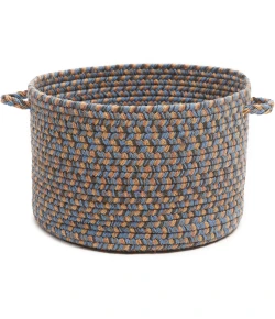 Rhody Camden Denim Blue CD96 10 in. X 8 in. Basket Braided Rug