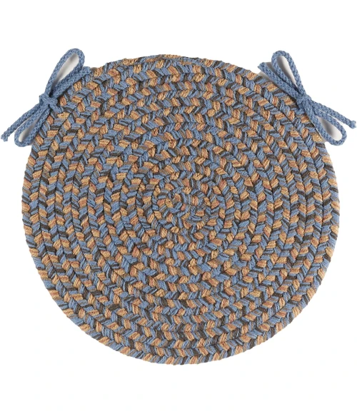 Rhody Camden Denim Blue CD96 15 in. X 15 in. Chair Pad Rug