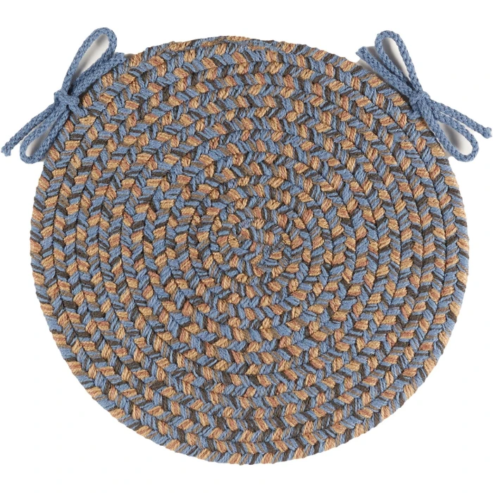 Rhody Camden Denim Blue CD96 15 in. X 15 in. Chair Pad Set-of-4 Rug