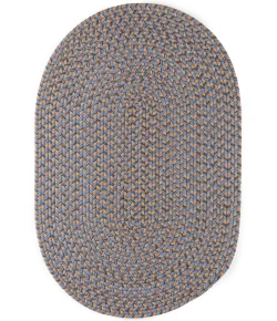 Rhody Camden Denim Blue CD96 7 ft. X 9 ft. Oval Braided Rug
