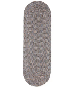 Rhody Camden Denim Blue CD96 2 ft. X 4 ft. Oval Runner Braided Rug