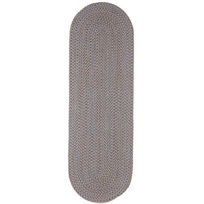 Rhody Camden Denim Blue CD96 2 ft. X 10 ft. Oval Runner Rug
