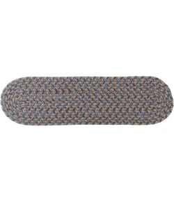 Rhody Camden Denim Blue CD96 8 in. X 28 in. Stair Tread Set-of-13 Braided Rug