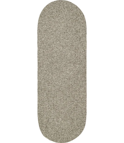 Rhody Elegance Warm Gray EG32 2 ft. X 8 ft. Oval Runner Rug