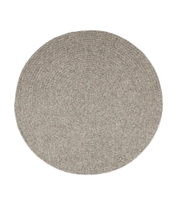 Rhody Elegance Warm Gray EG32 6 ft. X 6 ft. Round Braided Rug