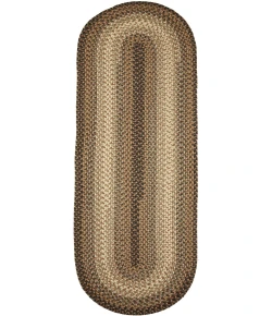 Rhody Easy Living Taupetone EL33 2 ft. X 4 ft. Oval Runner Braided Rug