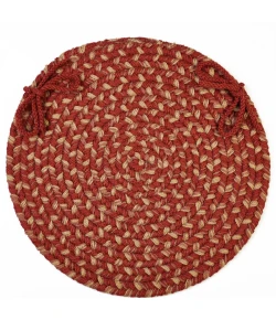 Rhody Easy Living Warm Earth EL43 15 in. X 15 in. Chair Pad Braided Rug