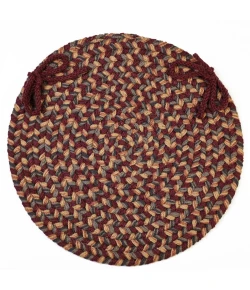 Rhody Easy Living Spanish Red EL73 15 in. X 15 in. Chair Pad Braided Rug