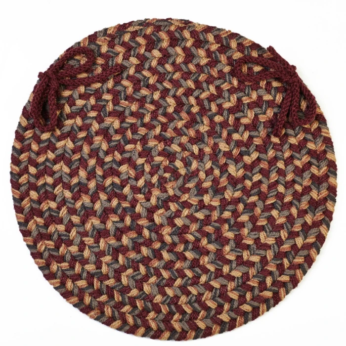 Rhody Easy Living Spanish Red EL73 15 in. X 15 in. Chair Pad Set-of-4 Rug