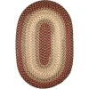 Rhody Easy Living Spanish Red EL73 3 ft. X 5 ft. Oval Braided Rug