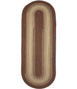 Rhody Easy Living Spanish Red EL73 2 ft. X 4 ft. Oval Runner Braided Rug