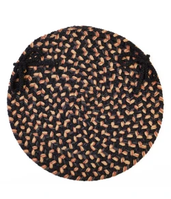 Rhody Easy Living Charcoal EL83 15 in. X 15 in. Chair Pad Braided Rug