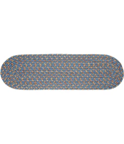 Rhody Easy Living Blue Lake EL93 8 in. X 28 in. Stair Tread Set-of-13 Braided Rug