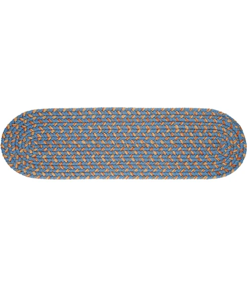 Rhody Easy Living Blue Lake EL93 8 in. X 28 in. Stair Tread Set-of-13 Rug