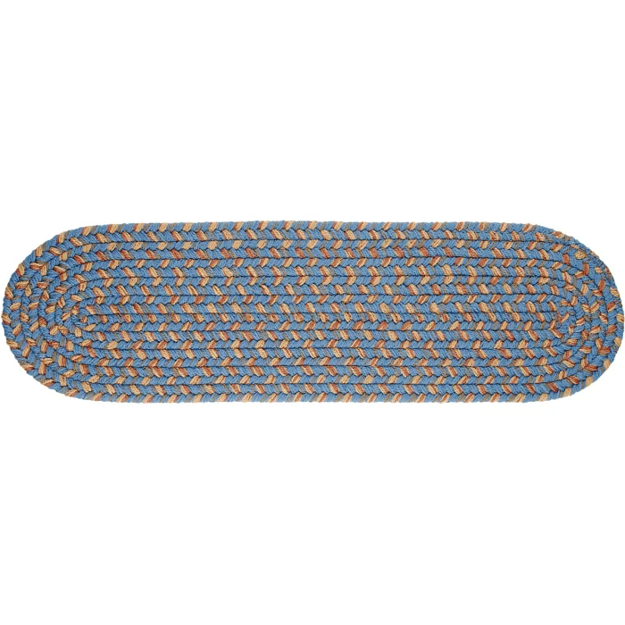 Rhody Easy Living Blue Lake EL93 8 in. X 28 in. Stair Tread Set-of-13 Rug