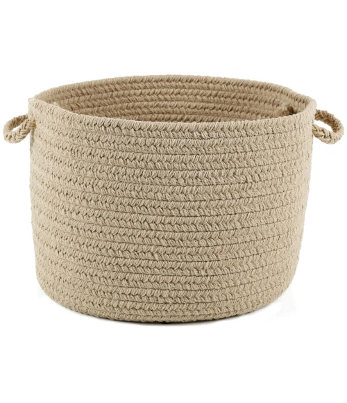 Rhody Happy Braids Solid SandBeige HB03 18 in. X 12 in. Basket Rug