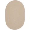 Rhody Happy Braids Solid SandBeige HB03 10 ft. X 13 ft. Oval Braided Rug