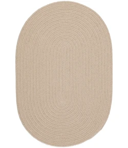 Rhody Happy Braids Solid SandBeige HB03 4 ft. X 6 ft. Oval Braided Rug