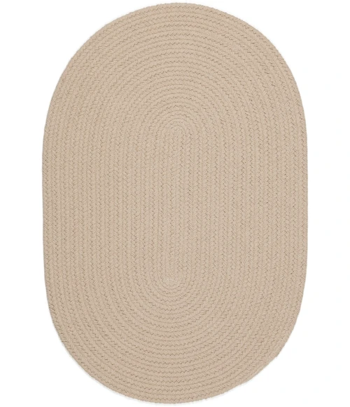 Rhody Happy Braids Solid SandBeige HB03 10 ft. X 13 ft. Oval Rug