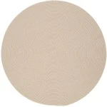 Rhody Happy Braids Solid SandBeige HB03 6 ft. X 6 ft. Round Braided Rug