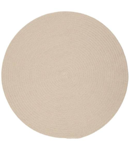 Rhody Happy Braids Solid SandBeige HB03 8 ft. X 8 ft. Round Rug
