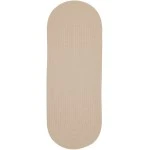 Rhody Happy Braids Solid SandBeige HB03 2 ft. X 6 ft. Oval Runner Braided Rug