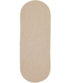 Rhody Happy Braids Solid SandBeige HB03 2 ft. X 4 ft. Oval Runner Braided Rug