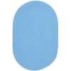 Rhody Happy Braids Solid Aqua Blue HB07 10 ft. X 13 ft. Oval Braided Rug