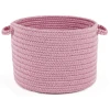 Rhody Happy Braids Solid Pink HB08 18 in. X 12 in. Basket Braided Rug