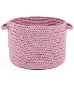 Rhody Happy Braids Solid Pink HB08 10 in. X 8 in. Basket Braided Rug