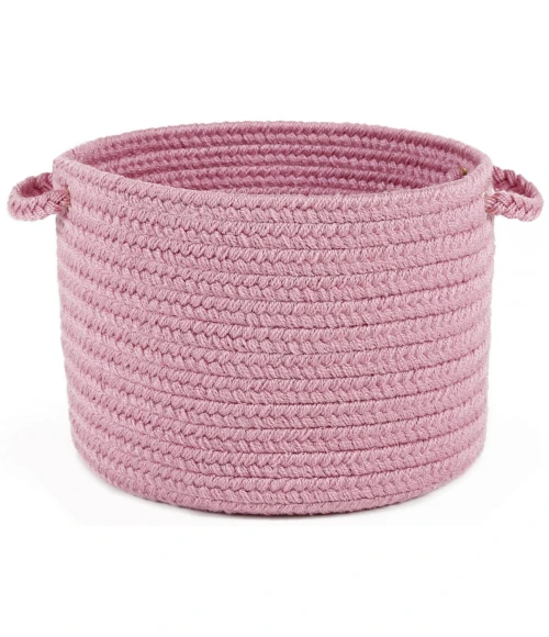 Rhody Happy Braids Solid Pink HB08 10 in. X 8 in. Basket Rug