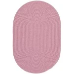 Rhody Happy Braids Solid Pink HB08 7 ft. X 9 ft. Oval Braided Rug