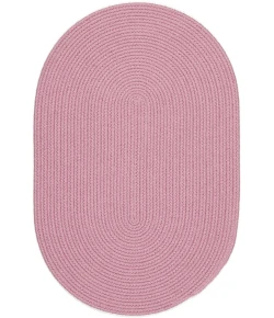 Rhody Happy Braids Solid Pink HB08 10 ft. X 13 ft. Oval Braided Rug