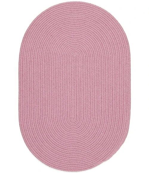 Rhody Happy Braids Solid Pink HB08 10 ft. X 13 ft. Oval Rug